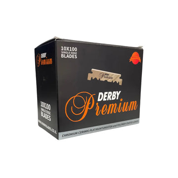 10 חבילות 100 תערים חצויים (1000 סה"כ) - Derby Premium