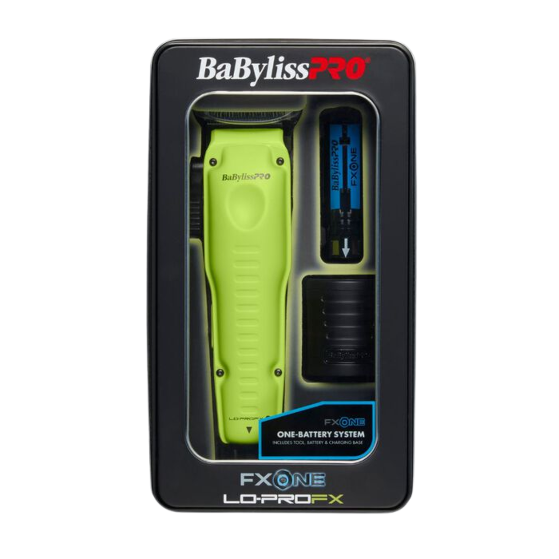 מכונת תספורת מהדורה מוגבלת בייביליס פרו BaBylissPRO® FXONET Lo-ProFX Limited Edition Neon Yellow Clipper (Kit Includes Charging Base & Battery)
