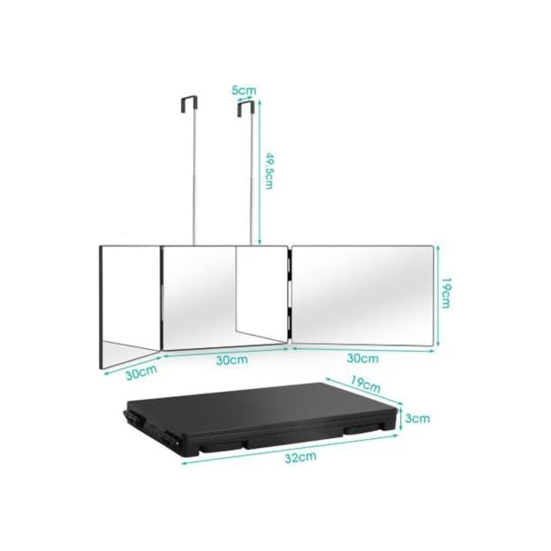 מראה לתספורת עצמית נתלת על הדלת