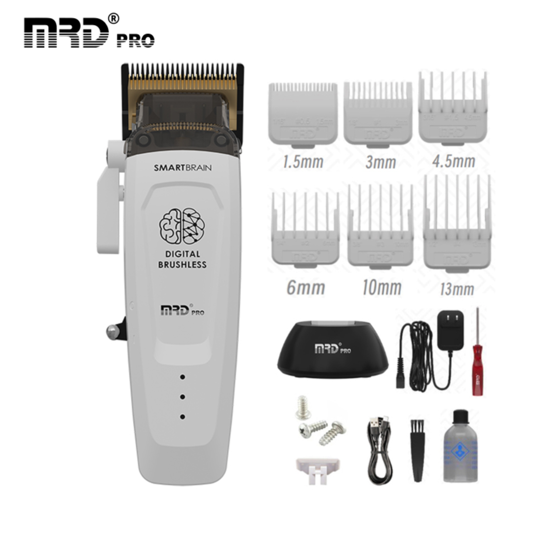 מכונת תספורת לבן MRD PRO HC-90-4 White אם אר די