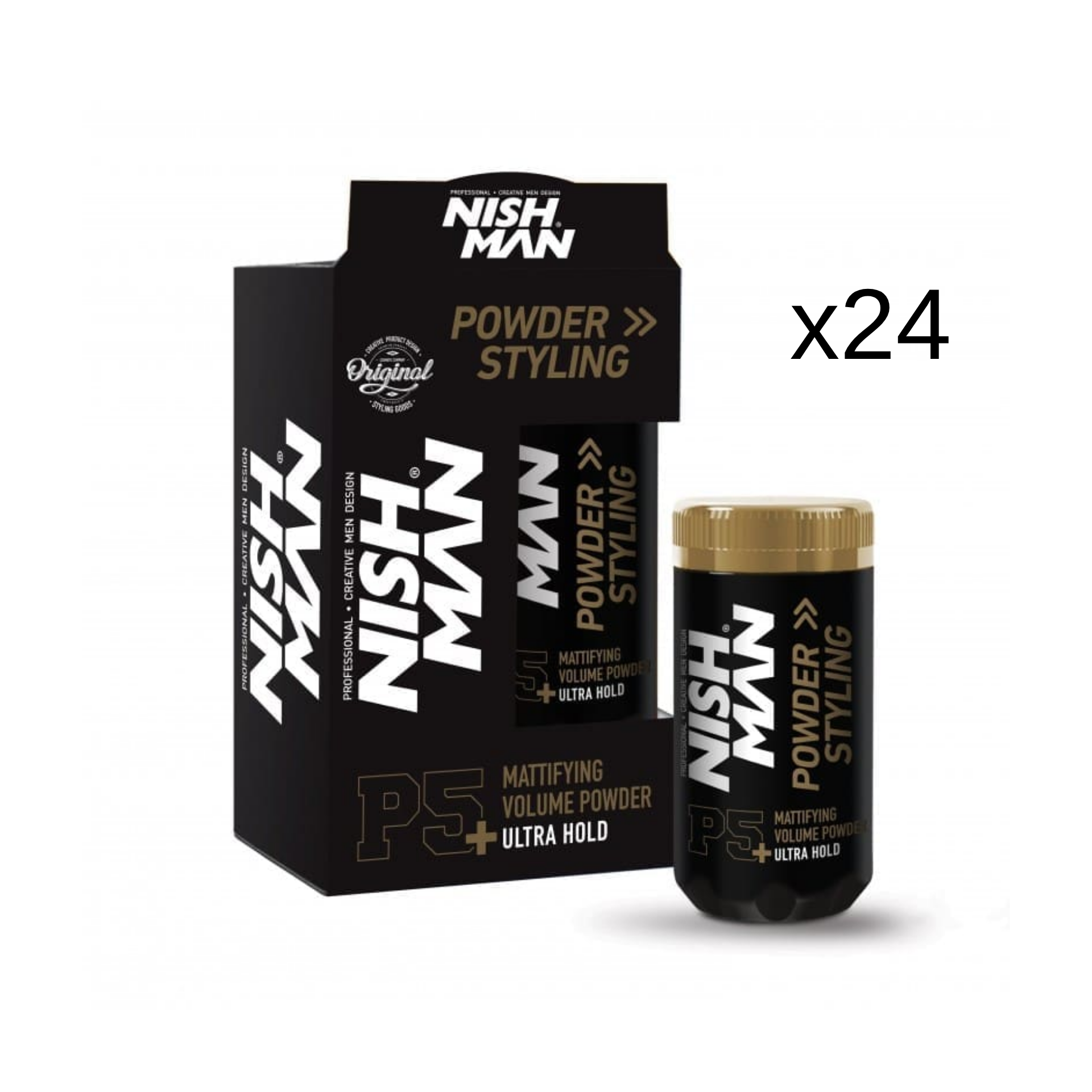 אבקת שעווה לעיצוב שיער Nishman בעלת אחיזה אולטרה חזקה P5 24 יח