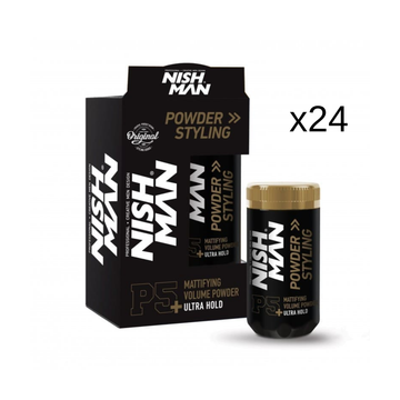 אבקת שעווה לעיצוב שיער Nishman בעלת אחיזה אולטרה חזקה P5 24 יח