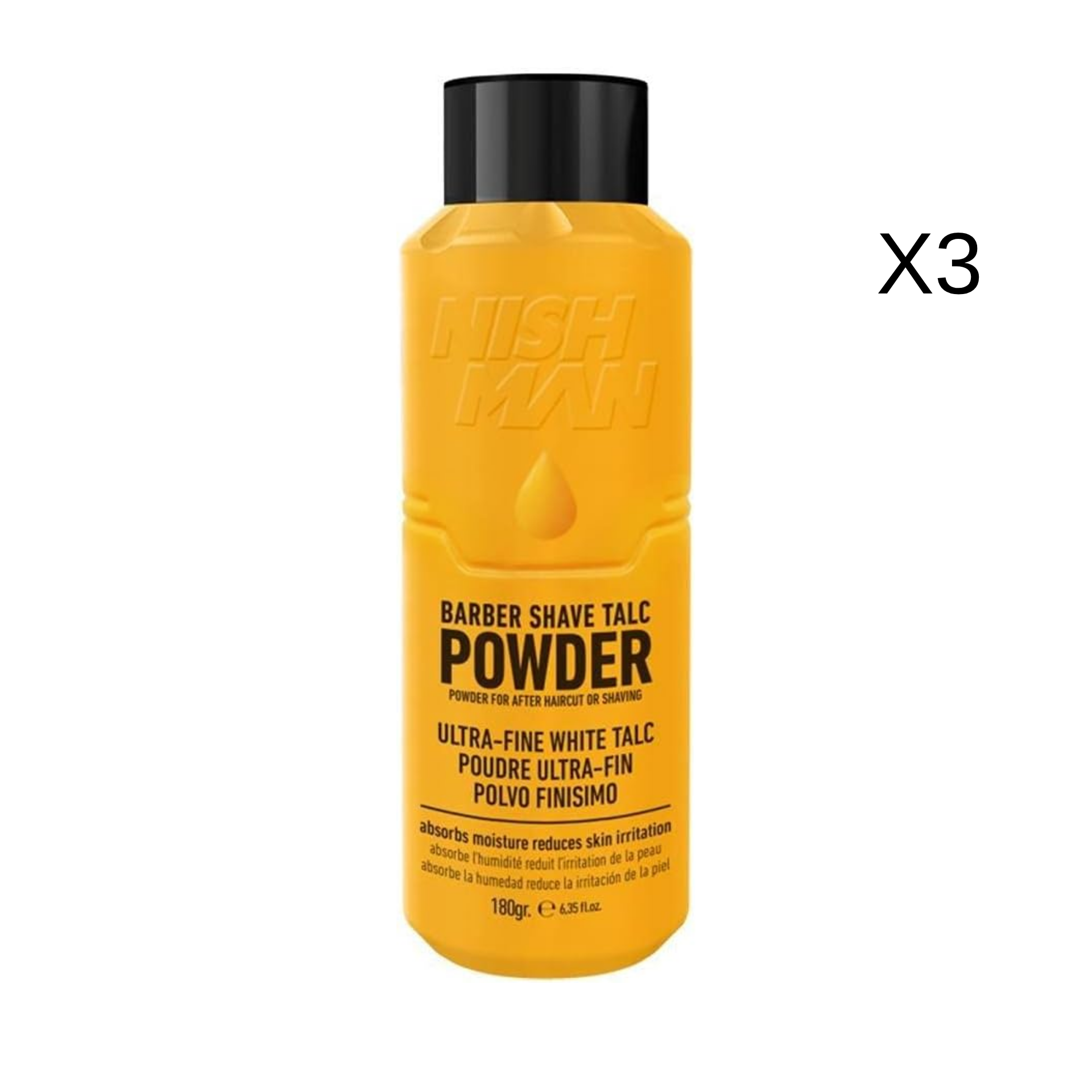 אבקת טלק לבנה עדינה במיוחד של Nishman 3 יח